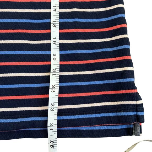 L.L. Bean Sz S Soft Cotton Rugby Henley Pullover Navy Pink Striped Casual Preppy - Picture 12 of 16